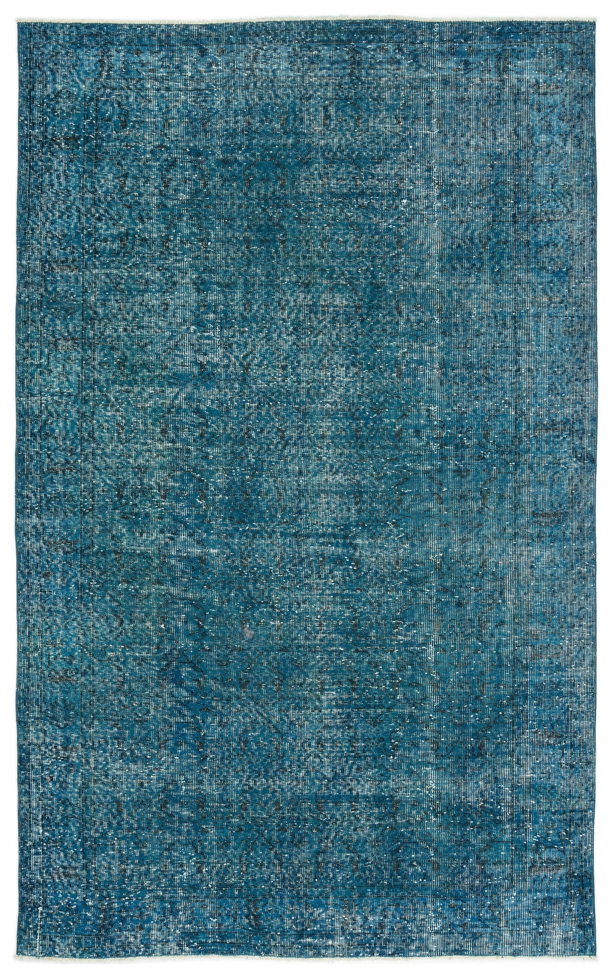 Turquoise  Over Dyed Vintage Rug 5&#39;7&#39;&#39; x 9&#39;1&#39;&#39; ft 170 x 277 cm