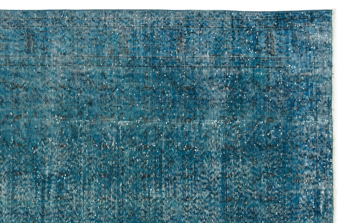 Turquoise  Over Dyed Vintage Rug 5&#39;7&#39;&#39; x 9&#39;1&#39;&#39; ft 170 x 277 cm