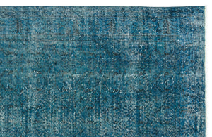 Turquoise  Over Dyed Vintage Rug 5'7'' x 9'1'' ft 170 x 277 cm