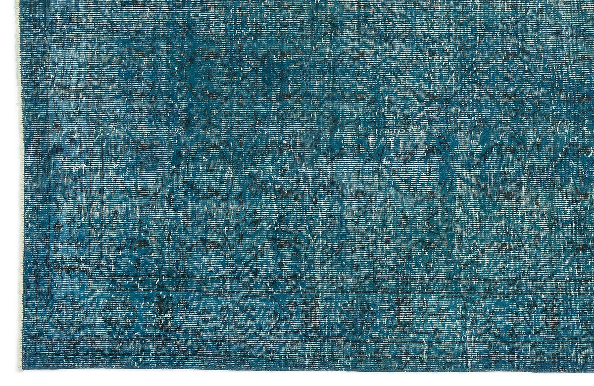 Turquoise  Over Dyed Vintage Rug 5&#39;7&#39;&#39; x 9&#39;1&#39;&#39; ft 170 x 277 cm