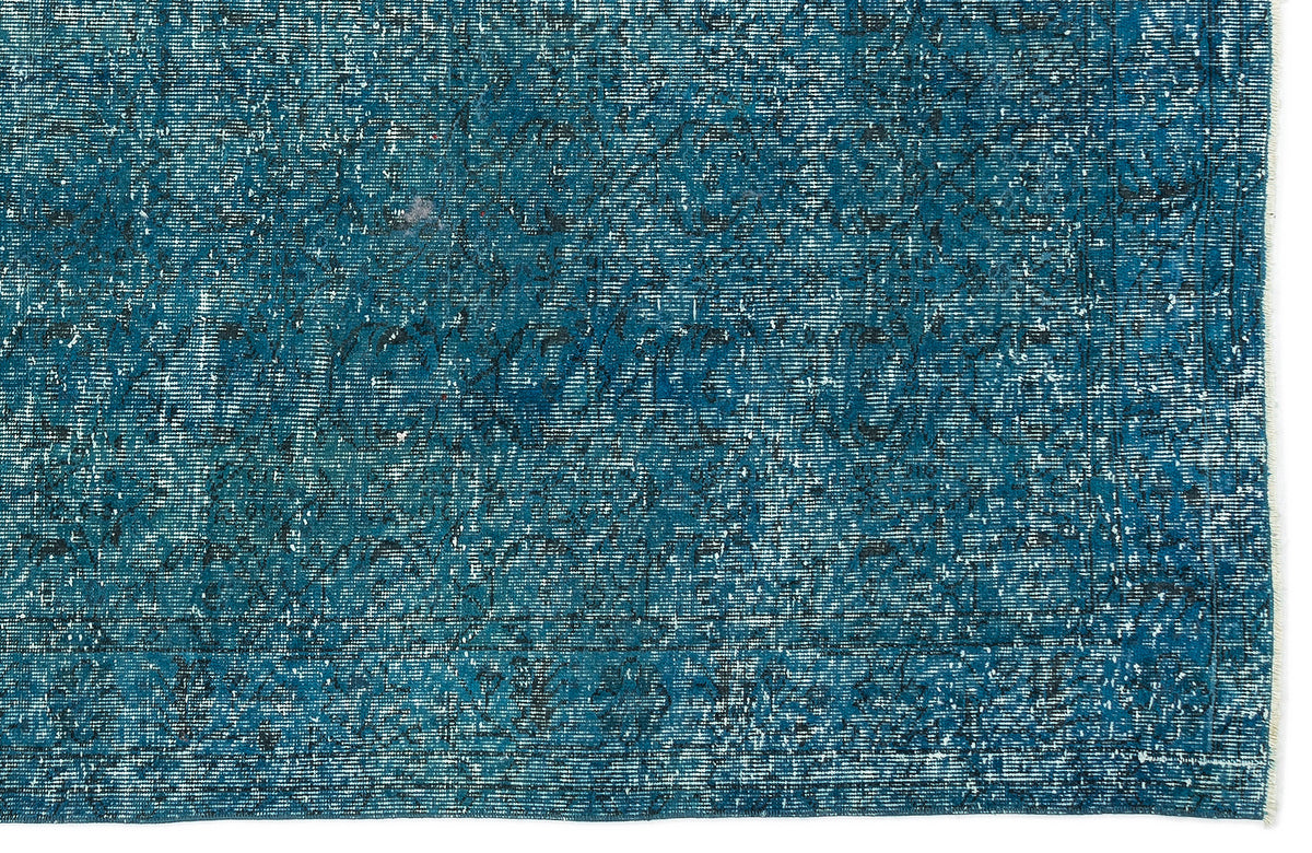 Turquoise  Over Dyed Vintage Rug 5&#39;7&#39;&#39; x 9&#39;1&#39;&#39; ft 170 x 277 cm