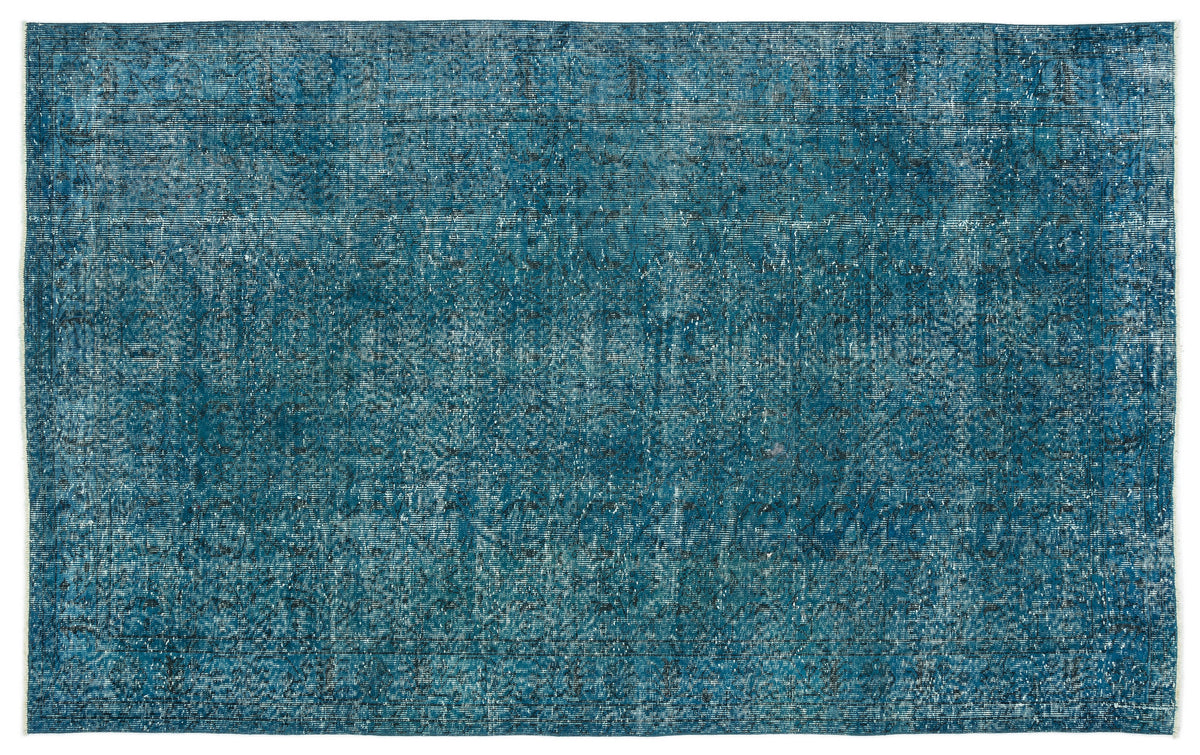 Turquoise  Over Dyed Vintage Rug 5&#39;7&#39;&#39; x 9&#39;1&#39;&#39; ft 170 x 277 cm