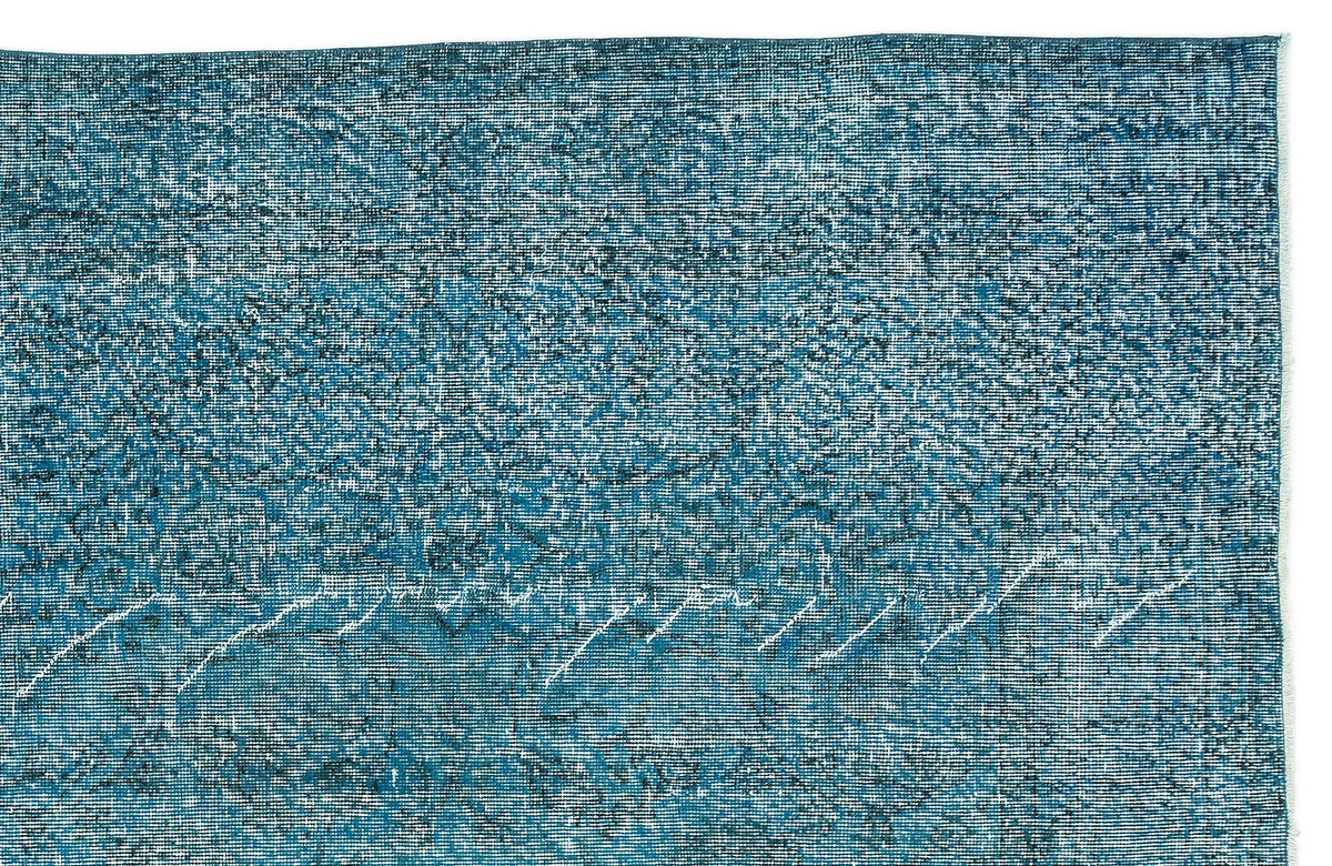 Turquoise  Over Dyed Vintage Rug 6&#39;3&#39;&#39; x 9&#39;4&#39;&#39; ft 190 x 285 cm