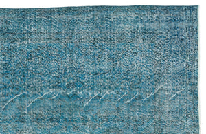 Turquoise  Over Dyed Vintage Rug 6'3'' x 9'4'' ft 190 x 285 cm