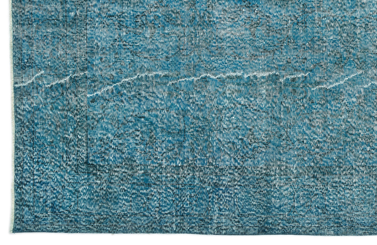 Turquoise  Over Dyed Vintage Rug 6&#39;3&#39;&#39; x 9&#39;4&#39;&#39; ft 190 x 285 cm
