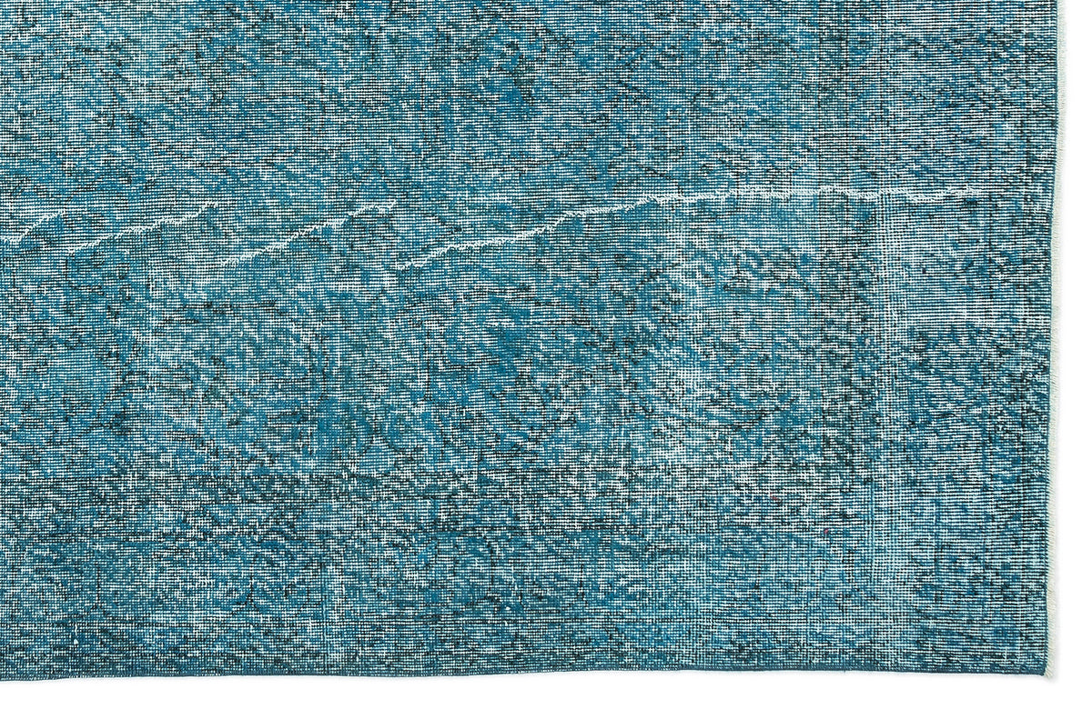 Turquoise  Over Dyed Vintage Rug 6&#39;3&#39;&#39; x 9&#39;4&#39;&#39; ft 190 x 285 cm