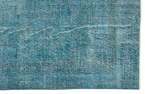 Turquoise  Over Dyed Vintage Rug 6'3'' x 9'4'' ft 190 x 285 cm