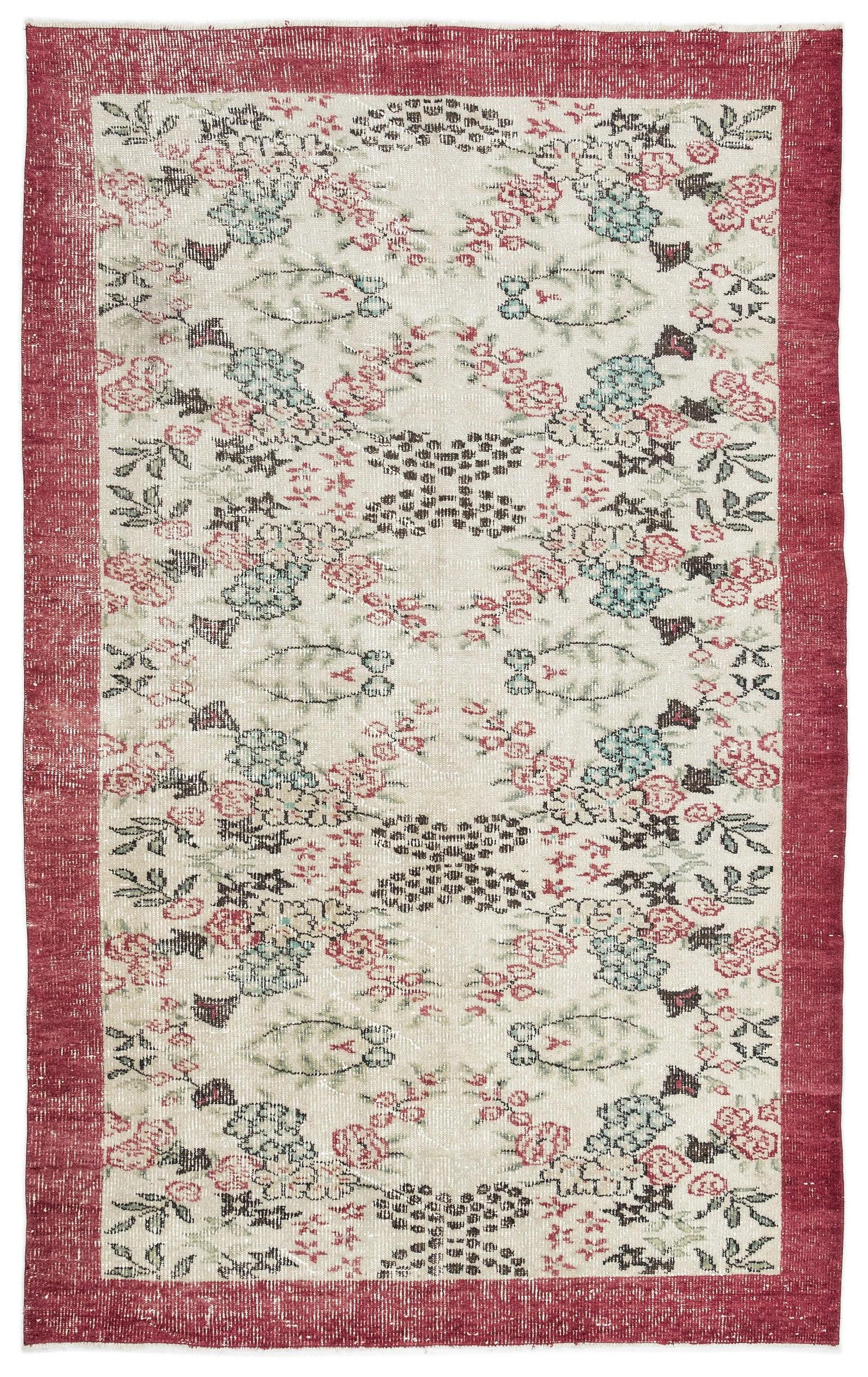Naturel Over Dyed Vintage Rug 5'3'' x 8'4'' ft 159 x 254 cm