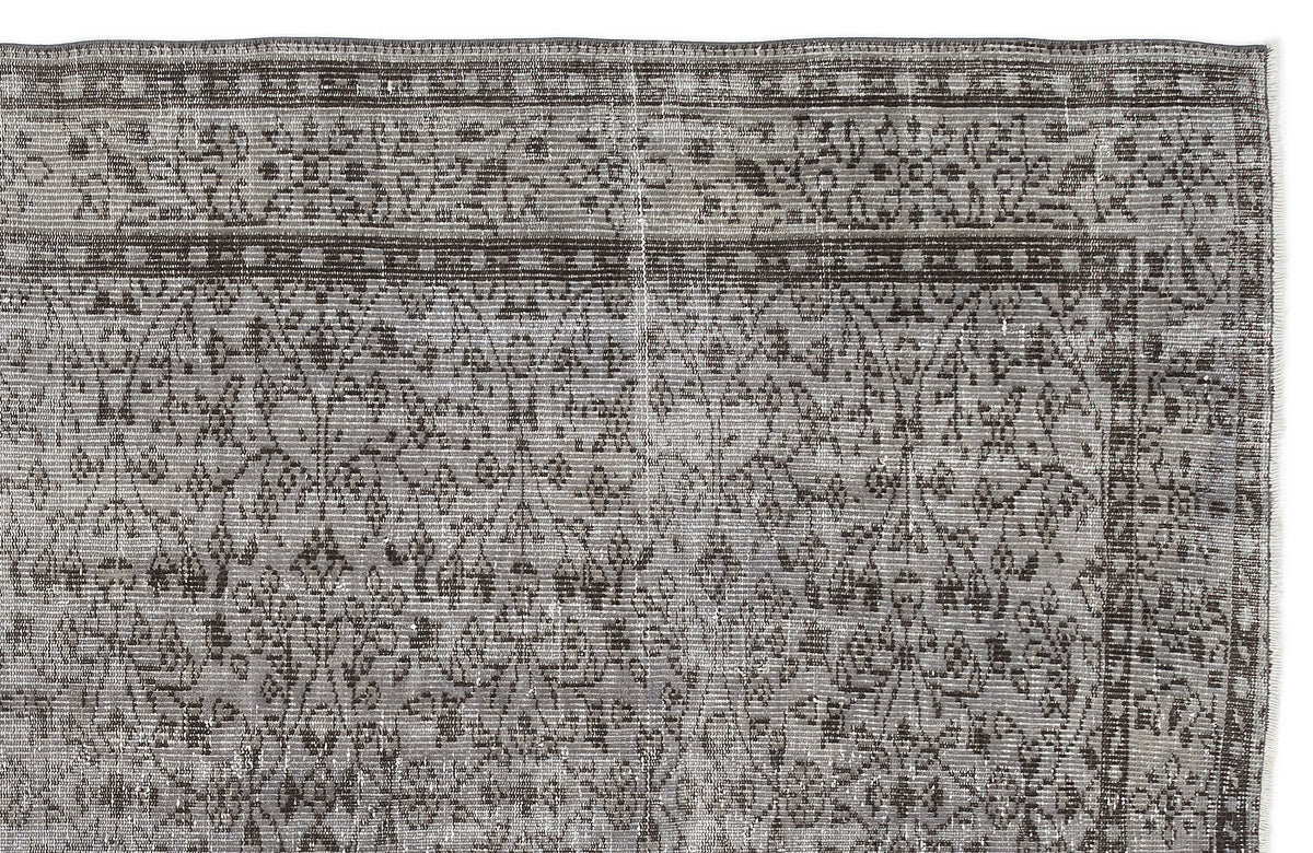 Gray Over Dyed Vintage Rug 5&#39;7&#39;&#39; x 9&#39;3&#39;&#39; ft 171 x 281 cm