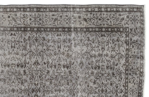 Gray Over Dyed Vintage Rug 5'7'' x 9'3'' ft 171 x 281 cm