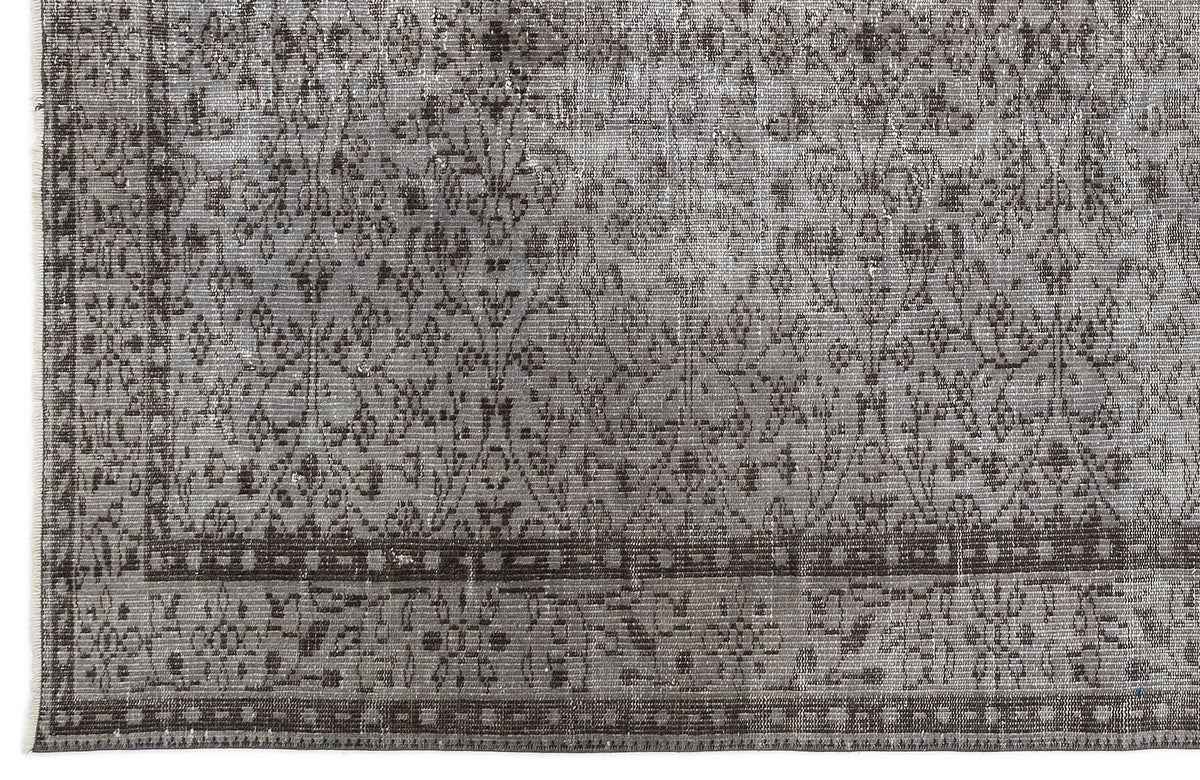 Gray Over Dyed Vintage Rug 5&#39;7&#39;&#39; x 9&#39;3&#39;&#39; ft 171 x 281 cm