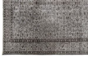Gray Over Dyed Vintage Rug 5'7'' x 9'3'' ft 171 x 281 cm
