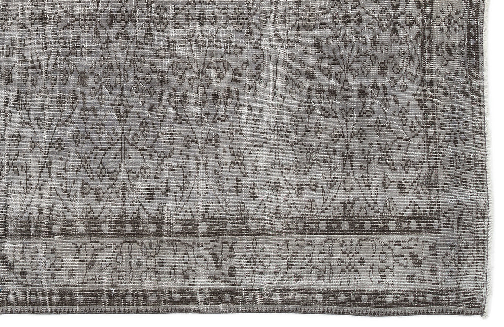 Gray Over Dyed Vintage Rug 5'7'' x 9'3'' ft 171 x 281 cm