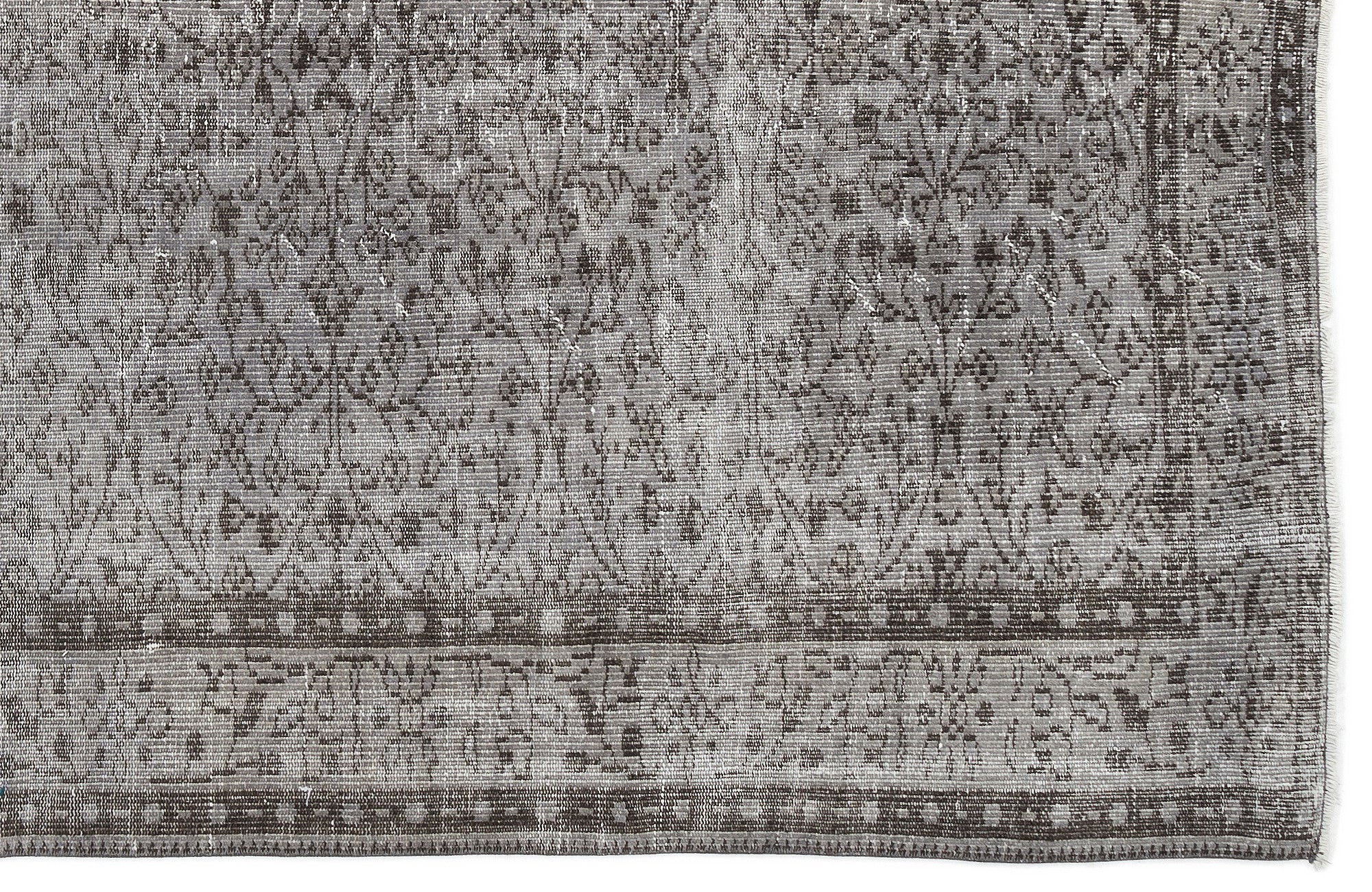Gray Over Dyed Vintage Rug 5'7'' x 9'3'' ft 171 x 281 cm