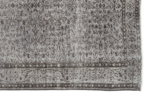 Gray Over Dyed Vintage Rug 5'7'' x 9'3'' ft 171 x 281 cm