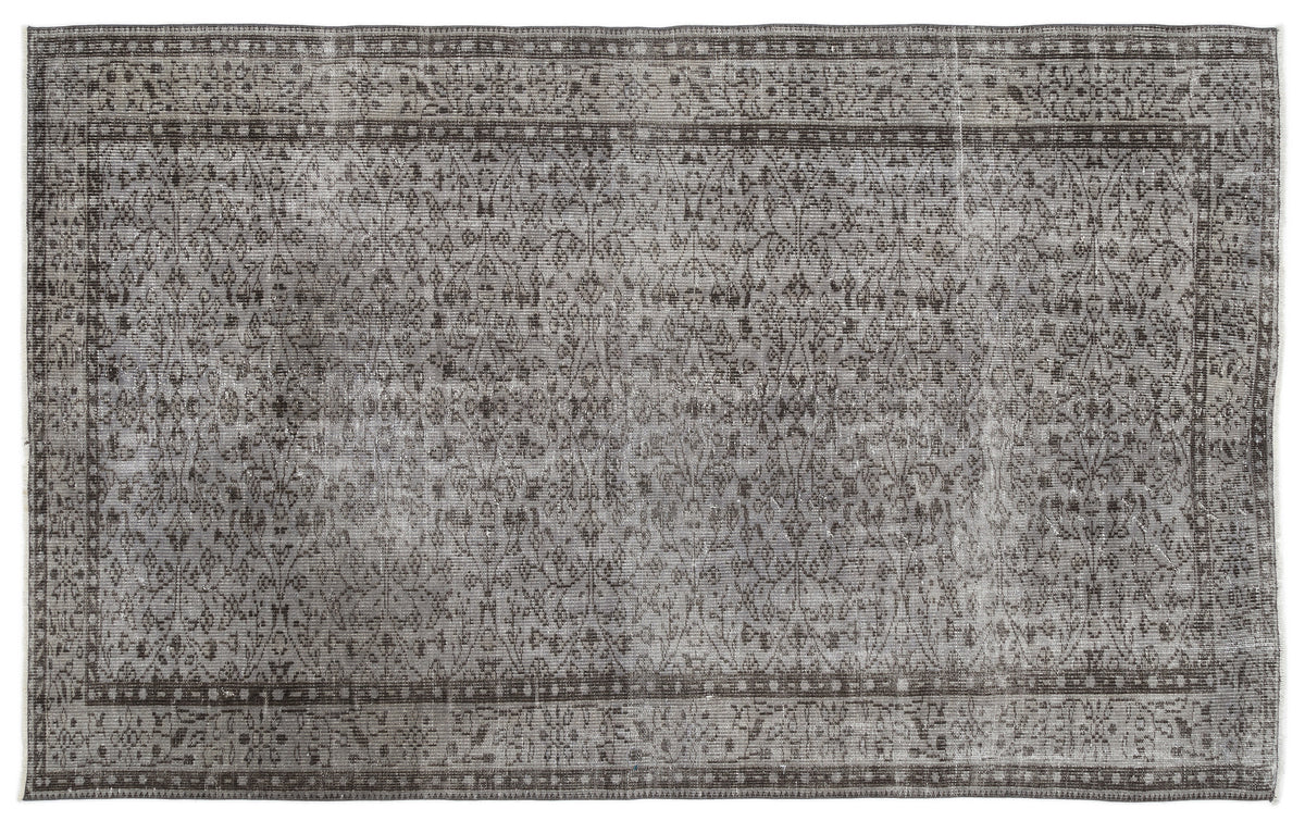 Gray Over Dyed Vintage Rug 5&#39;7&#39;&#39; x 9&#39;3&#39;&#39; ft 171 x 281 cm