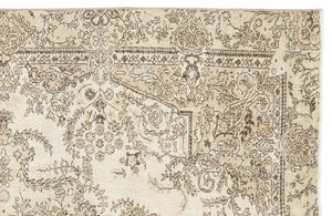 Beige Over Dyed Vintage Rug 6'3'' x 9'7'' ft 191 x 291 cm