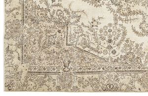 Beige Over Dyed Vintage Rug 6'3'' x 9'7'' ft 191 x 291 cm