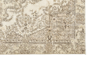 Beige Over Dyed Vintage Rug 6'3'' x 9'7'' ft 191 x 291 cm