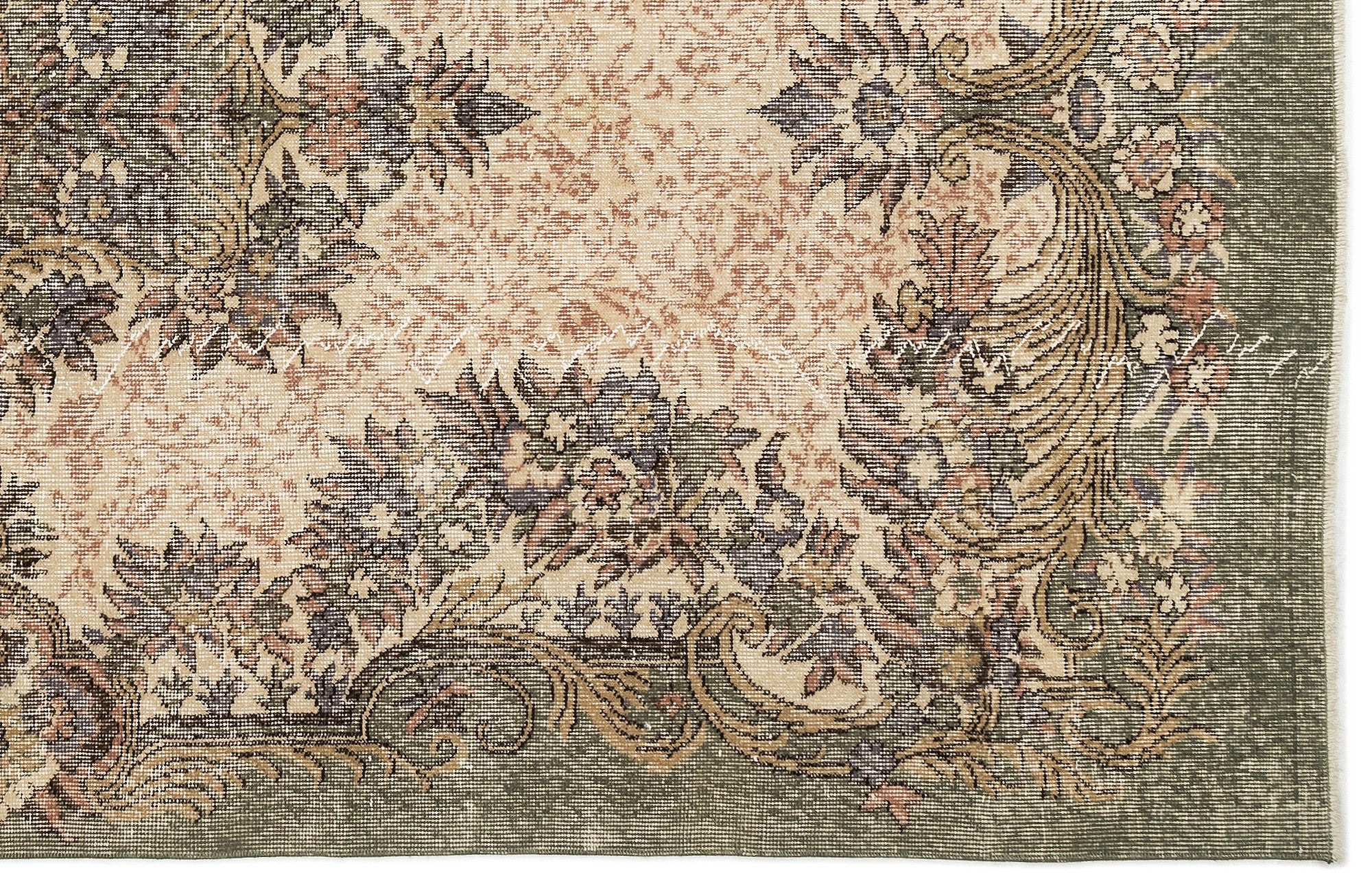 Naturel Over Dyed Vintage Rug 5'6'' x 9'6'' ft 168 x 290 cm