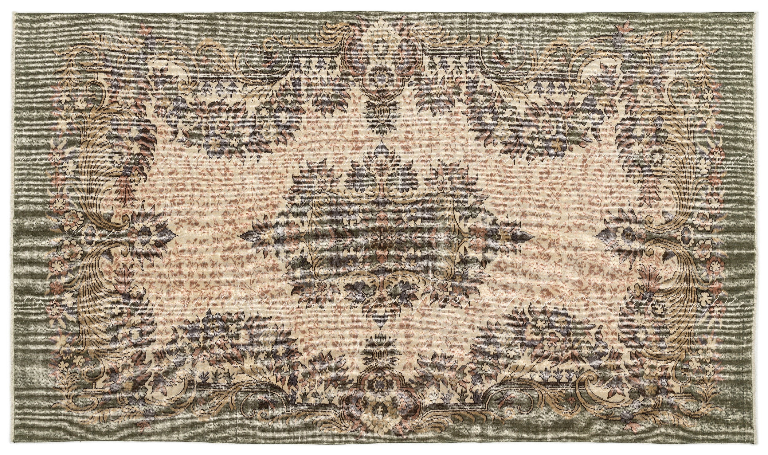 Naturel Over Dyed Vintage Rug 5'6'' x 9'6'' ft 168 x 290 cm