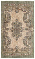 Naturel Over Dyed Vintage Rug 5'6'' x 9'6'' ft 168 x 290 cm