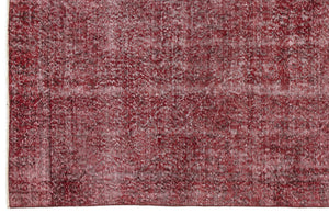 Red Over Dyed Vintage Rug 5'1'' x 9'4'' ft 155 x 284 cm