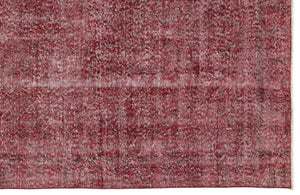 Red Over Dyed Vintage Rug 5'1'' x 9'4'' ft 155 x 284 cm