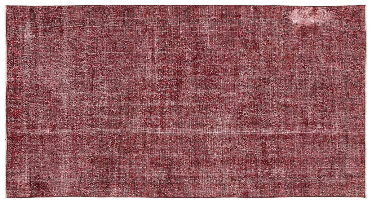 Red Over Dyed Vintage Rug 5&#39;1&#39;&#39; x 9&#39;4&#39;&#39; ft 155 x 284 cm
