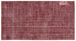 Red Over Dyed Vintage Rug 5'1'' x 9'4'' ft 155 x 284 cm