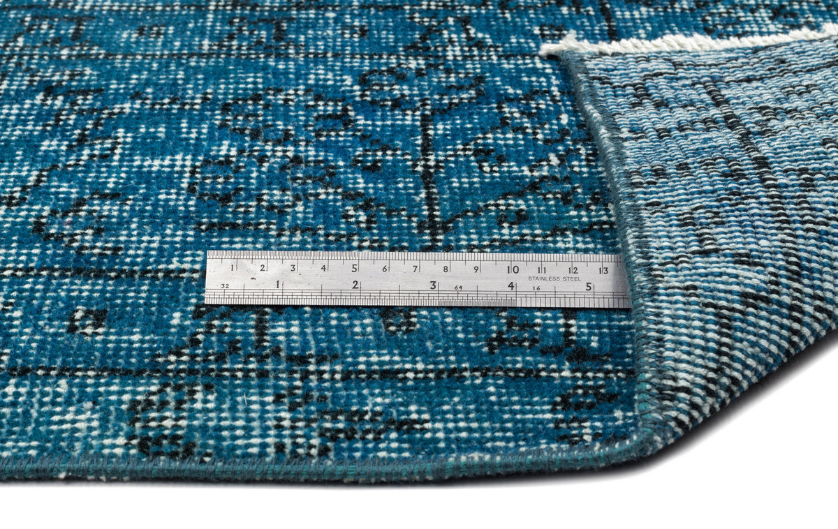 Turquoise  Over Dyed Vintage Rug 6'10'' x 10'1'' ft 208 x 308 cm