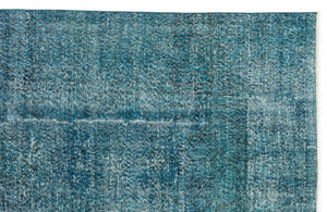 Turquoise  Over Dyed Vintage Rug 6'10'' x 10'1'' ft 208 x 308 cm