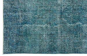 Turquoise  Over Dyed Vintage Rug 6'10'' x 10'1'' ft 208 x 308 cm