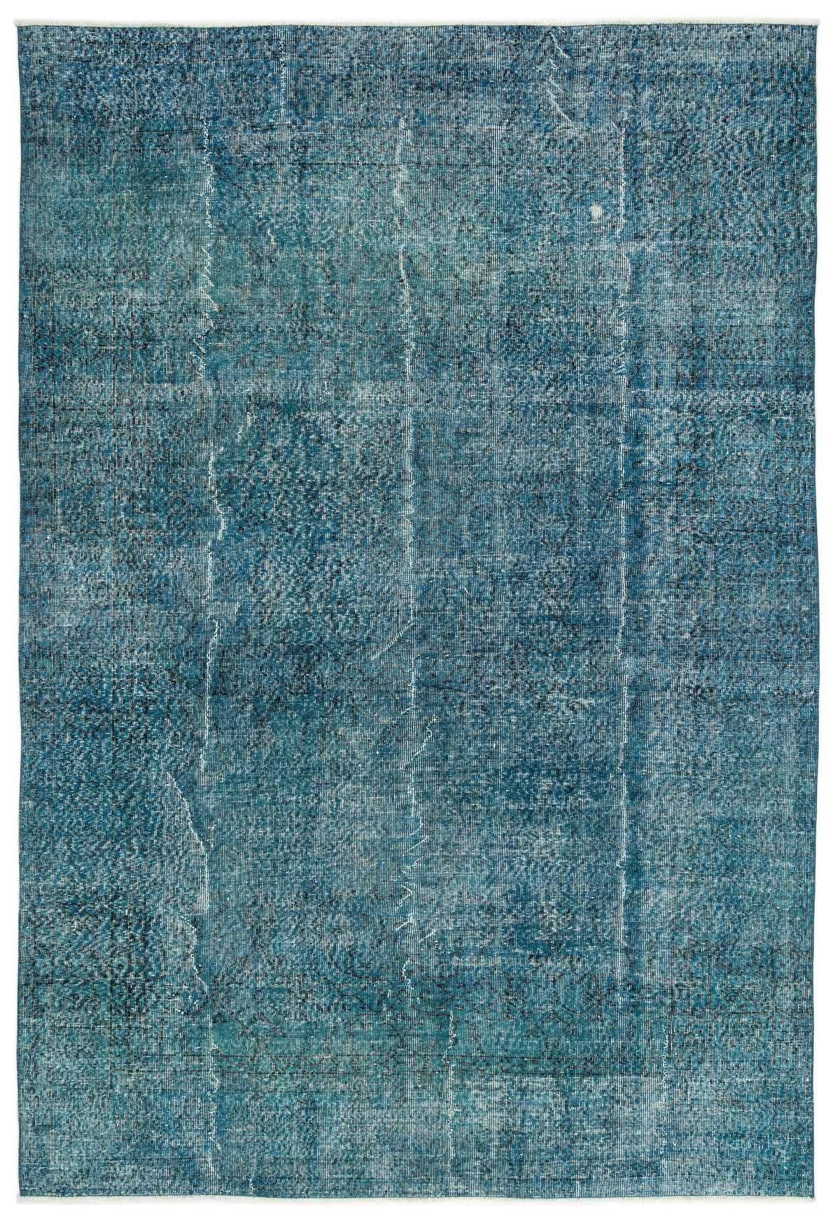 Turquoise  Over Dyed Vintage Rug 6'10'' x 10'1'' ft 208 x 308 cm