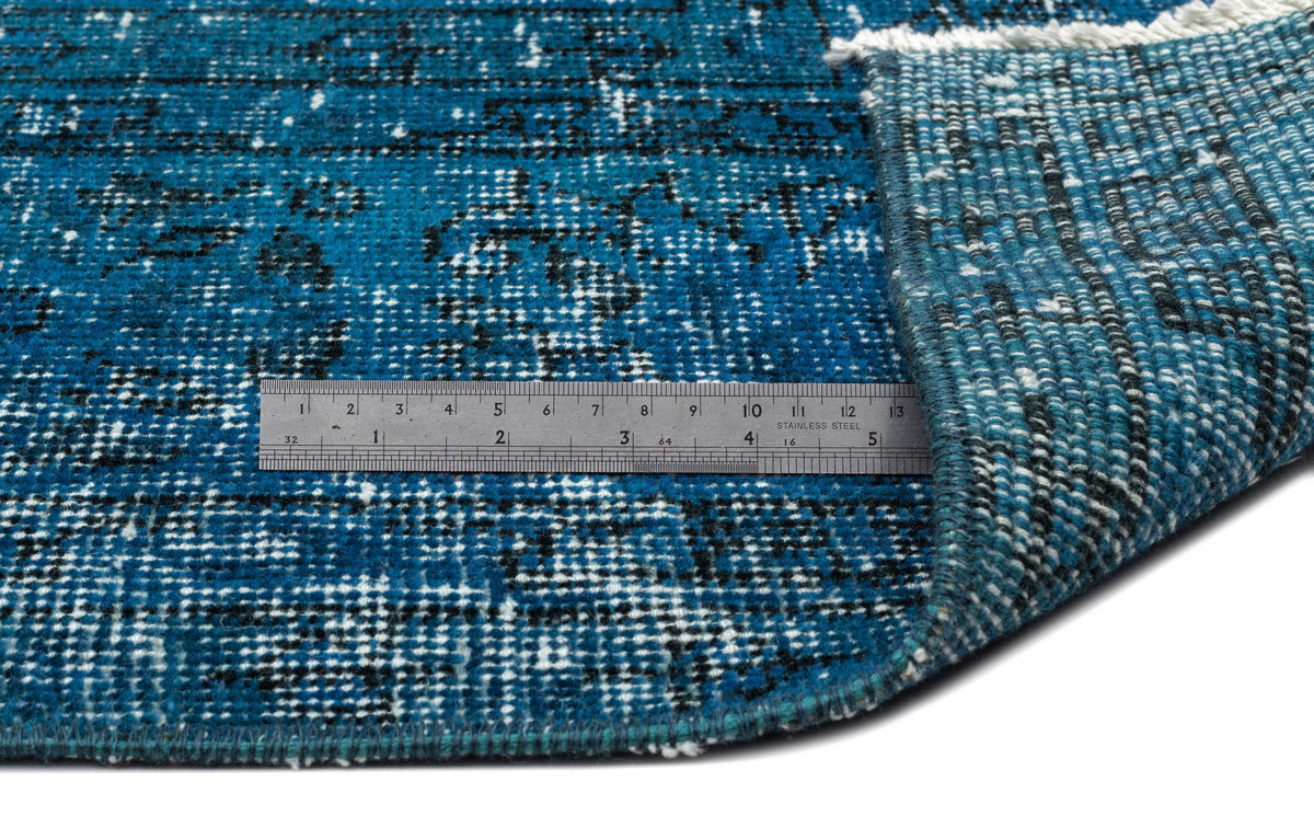 Turquoise  Over Dyed Vintage Rug 6&#39;4&#39;&#39; x 9&#39;7&#39;&#39; ft 193 x 292 cm