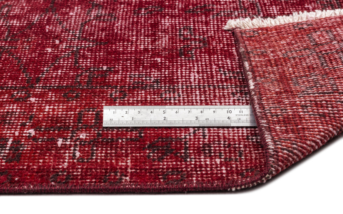 Red Over Dyed Vintage Rug 5&#39;4&#39;&#39; x 8&#39;10&#39;&#39; ft 163 x 270 cm
