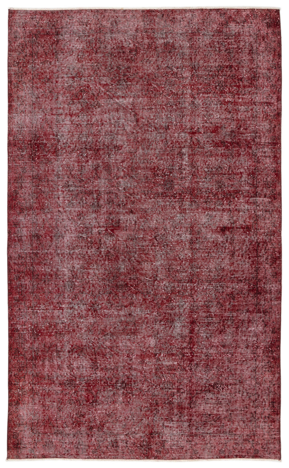 Red Over Dyed Vintage Rug 5&#39;4&#39;&#39; x 8&#39;10&#39;&#39; ft 163 x 270 cm