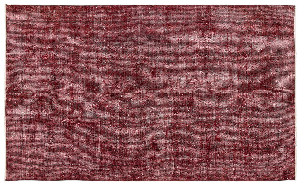 Red Over Dyed Vintage Rug 5&#39;4&#39;&#39; x 8&#39;10&#39;&#39; ft 163 x 270 cm