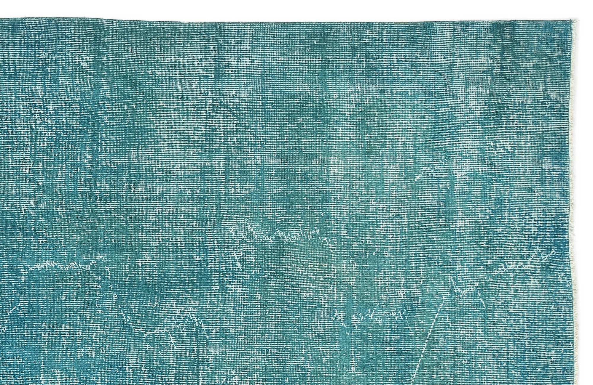 Turquoise  Over Dyed Vintage Rug 6'7'' x 10'4'' ft 201 x 316 cm
