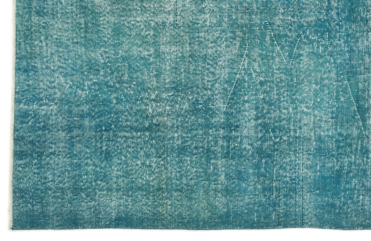 Turquoise  Over Dyed Vintage Rug 6&#39;7&#39;&#39; x 10&#39;4&#39;&#39; ft 201 x 316 cm