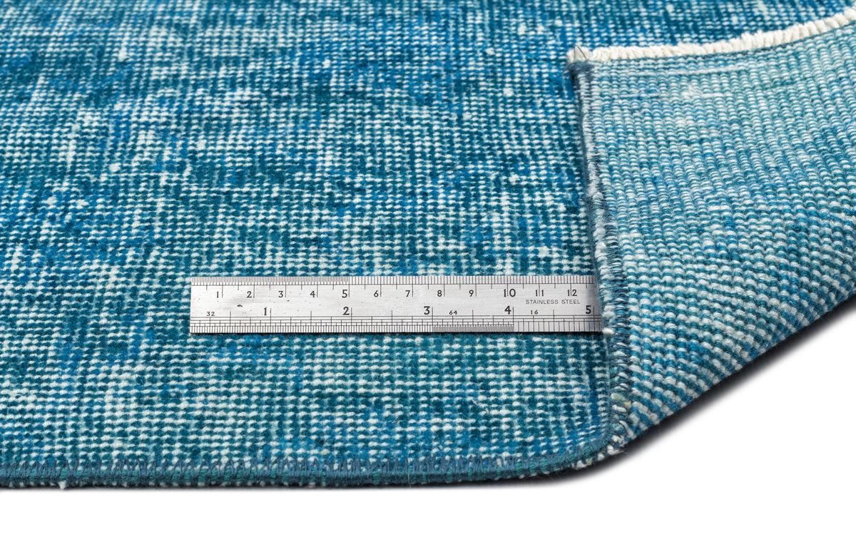 Turquoise Over Dyed Vintage Rug 6&#39;11&#39;&#39; x 10&#39;1&#39;&#39; ft 210 x 308 cm