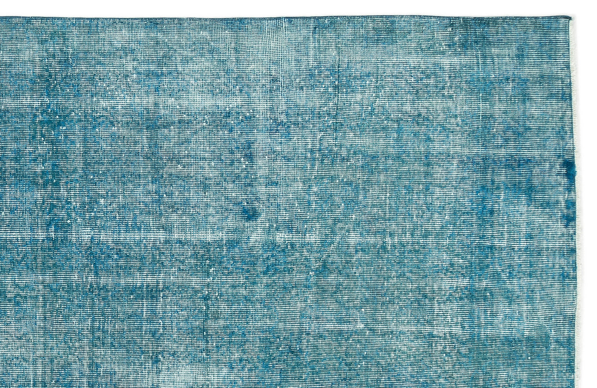 Turquoise Over Dyed Vintage Rug 6&#39;11&#39;&#39; x 10&#39;1&#39;&#39; ft 210 x 308 cm