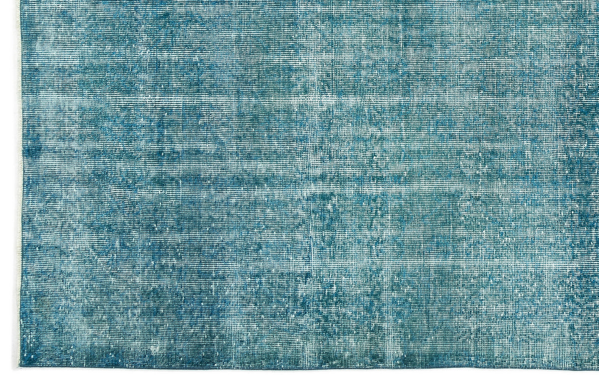 Turquoise Over Dyed Vintage Rug 6&#39;11&#39;&#39; x 10&#39;1&#39;&#39; ft 210 x 308 cm