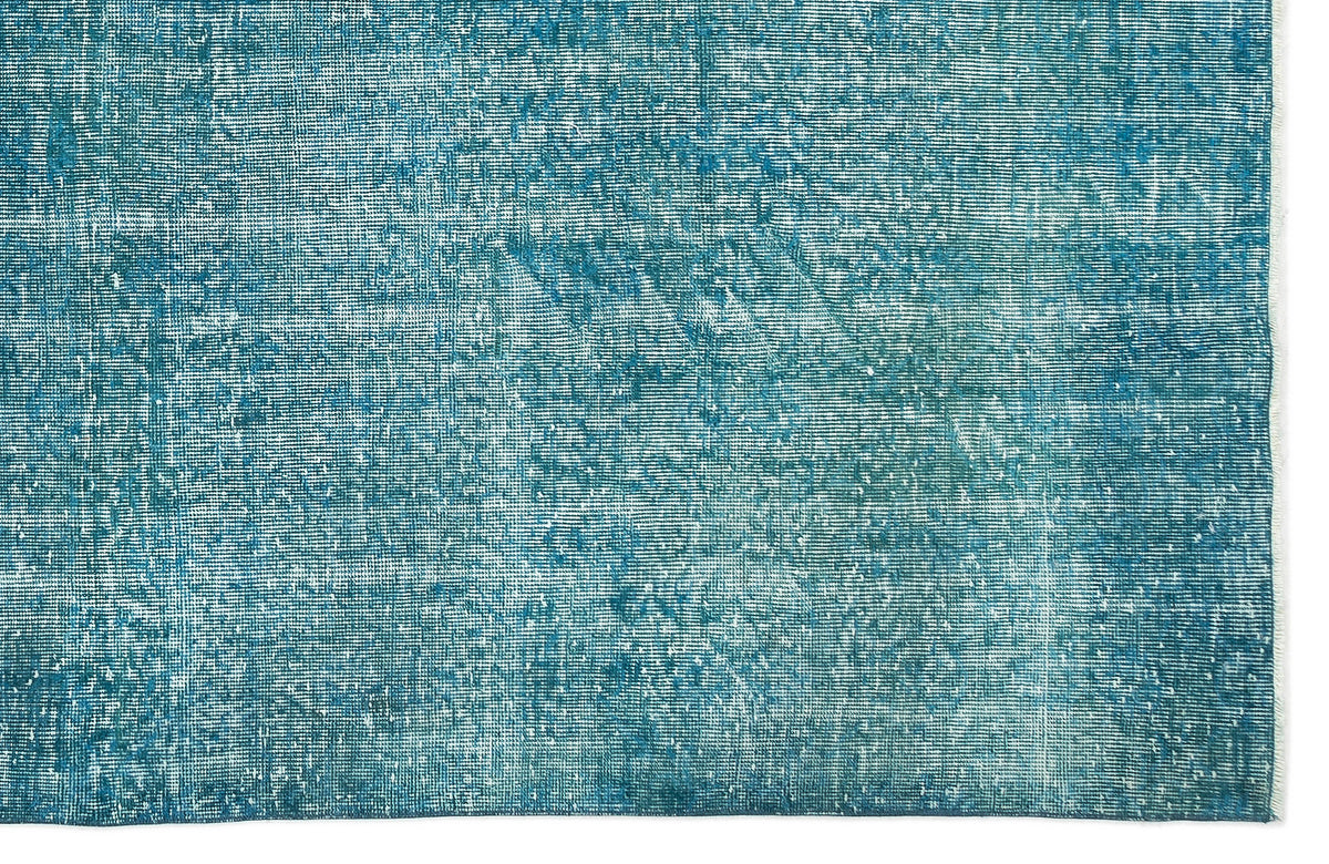 Turquoise Over Dyed Vintage Rug 6&#39;11&#39;&#39; x 10&#39;1&#39;&#39; ft 210 x 308 cm