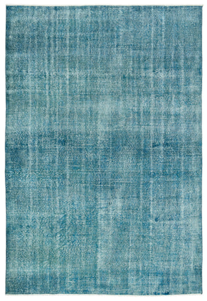 Turquoise Over Dyed Vintage Rug 6'11'' x 10'1'' ft 210 x 308 cm