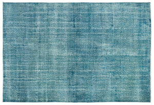 Turquoise Over Dyed Vintage Rug 6'11'' x 10'1'' ft 210 x 308 cm