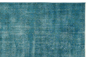 Turquoise  Over Dyed Vintage Rug 6'11'' x 10'1'' ft 211 x 308 cm