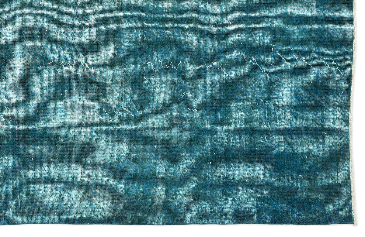 Turquoise  Over Dyed Vintage Rug 6'11'' x 10'1'' ft 211 x 308 cm
