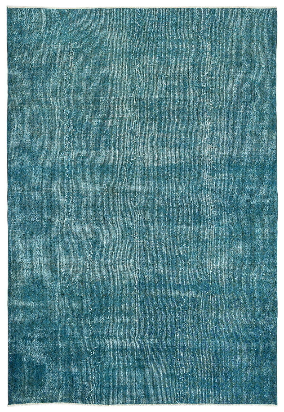 Turquoise  Over Dyed Vintage Rug 6'11'' x 10'1'' ft 211 x 308 cm