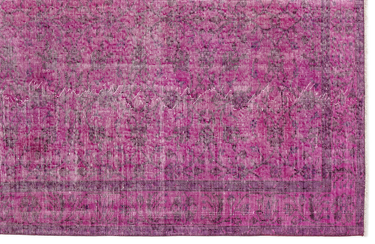Fuchsia Over Dyed Vintage Rug 5&#39;7&#39;&#39; x 8&#39;6&#39;&#39; ft 169 x 260 cm
